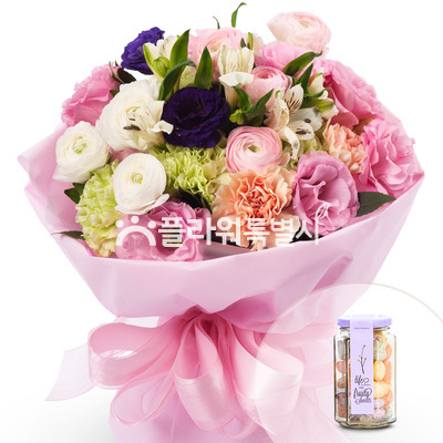 혼합꽃다발(화이트데이+사탕)