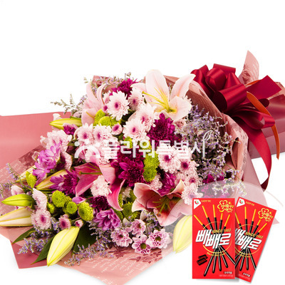소국백합꽃다발(빼빼로)