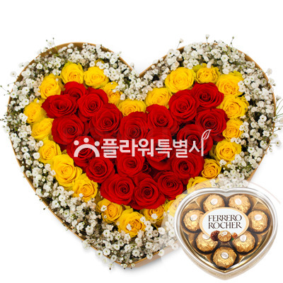 안개하트꽃박스 2호(초콜렛포함)