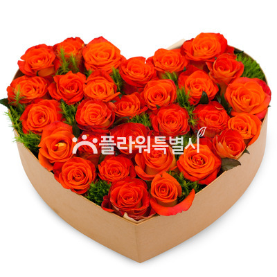 다홍장미하트상자