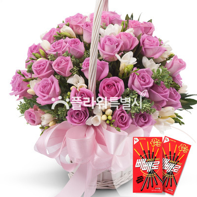 빼빼로 데이 핑크 바구니