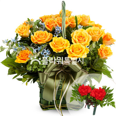 노랑장미바구니4