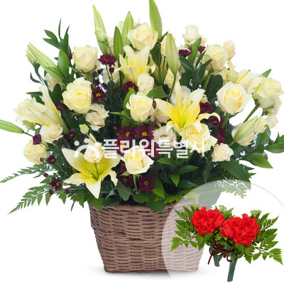 노랑장미혼합바구니1