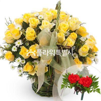 노랑장미혼합바구니2