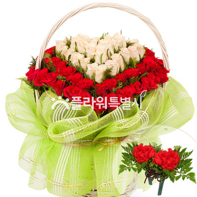 빨강백장미바구니