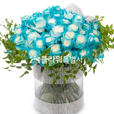 파란장미스틸케이스화병