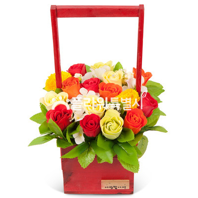 비누꽃빨강나무바구니